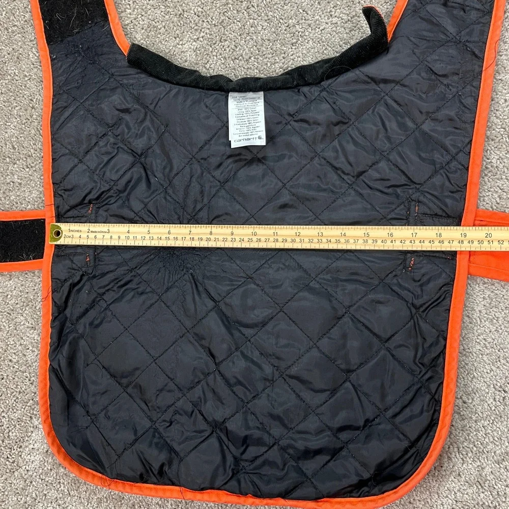 Carhartt Dog Chore Coat Unisex Medium Orange Quilted Insulated Canvas Vest EUC